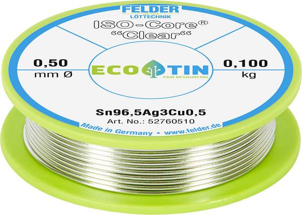 Felder ISO-Core "Clear" SAC305 Solder Reel Sn96,5Ag3Cu0,5 0.100 kg 0.5 mm