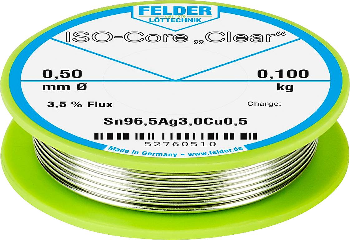 Felder löttechnik ISO-Core Clear sac305 Tin Welding Coil 52761010 