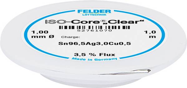 Felder ISO-Core "Clear" SAC305 Solder Reel Sn96,5Ag3Cu0,5 1 mm