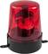 Red warning light with flashing illumination on a black base, signalling danger or alarm.