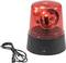 Red siren with a black base and switch, alongside a black connection cable. It is commonly used for alarms or warning signals.
