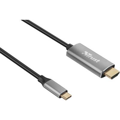 Trust USB-C to HDMI cable adapter in silver, with two ports for connecting devices to an HDMI-compatible screen.
