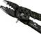 Black metallic-coloured crimping pliers with multiple notches and a screw. Markings for different cable sizes are visible.