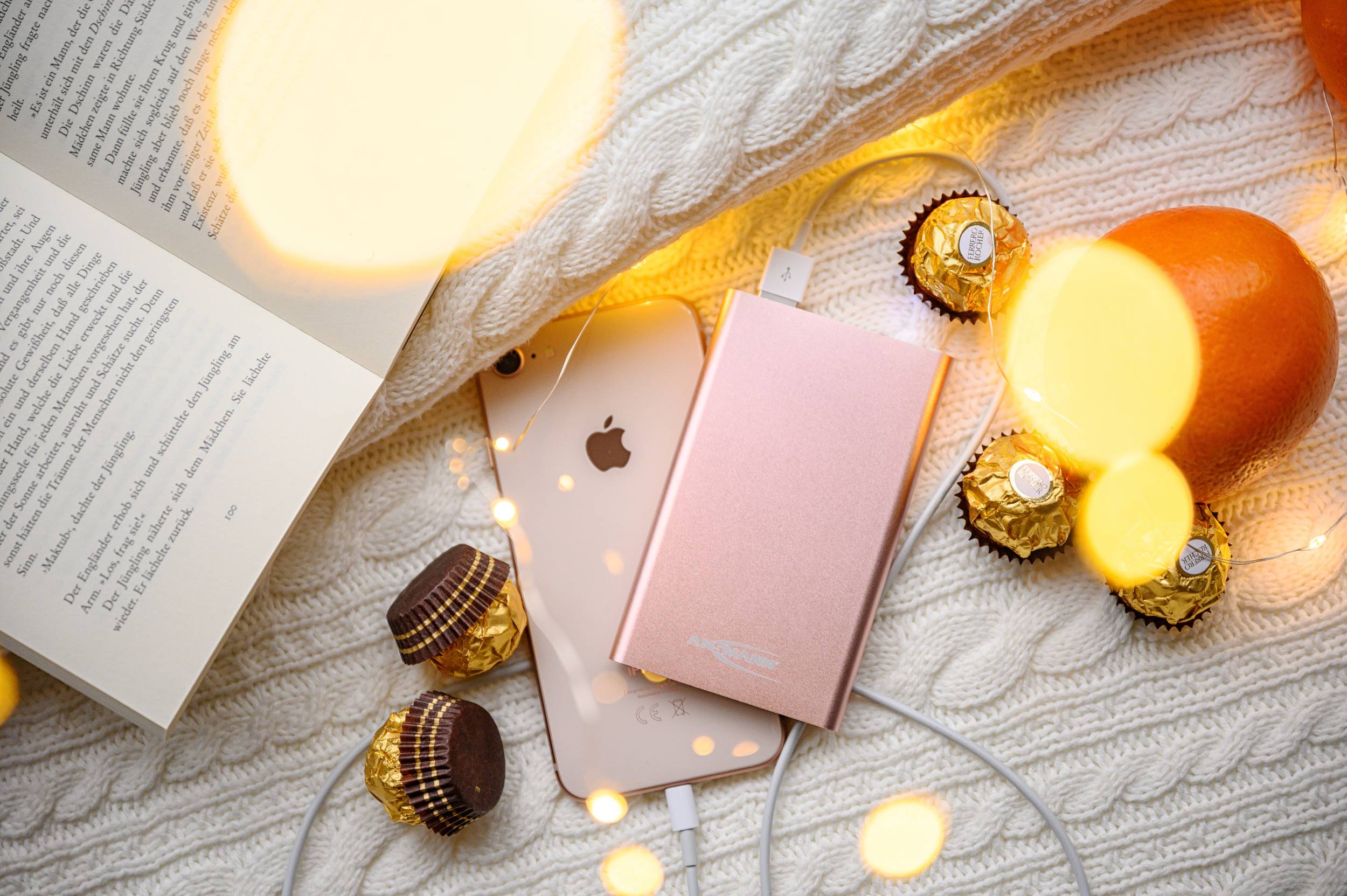 Ansmann 4Ah Power bank 4000 mAh Smart IC LiPo Micro USB, USB Rose Status display-2