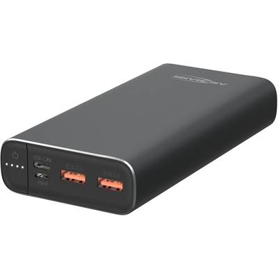 Ansmann 20Ah PD Power bank 20000 mAh Power Delivery, Quick Charge 3.0 LiPo  Black Status display