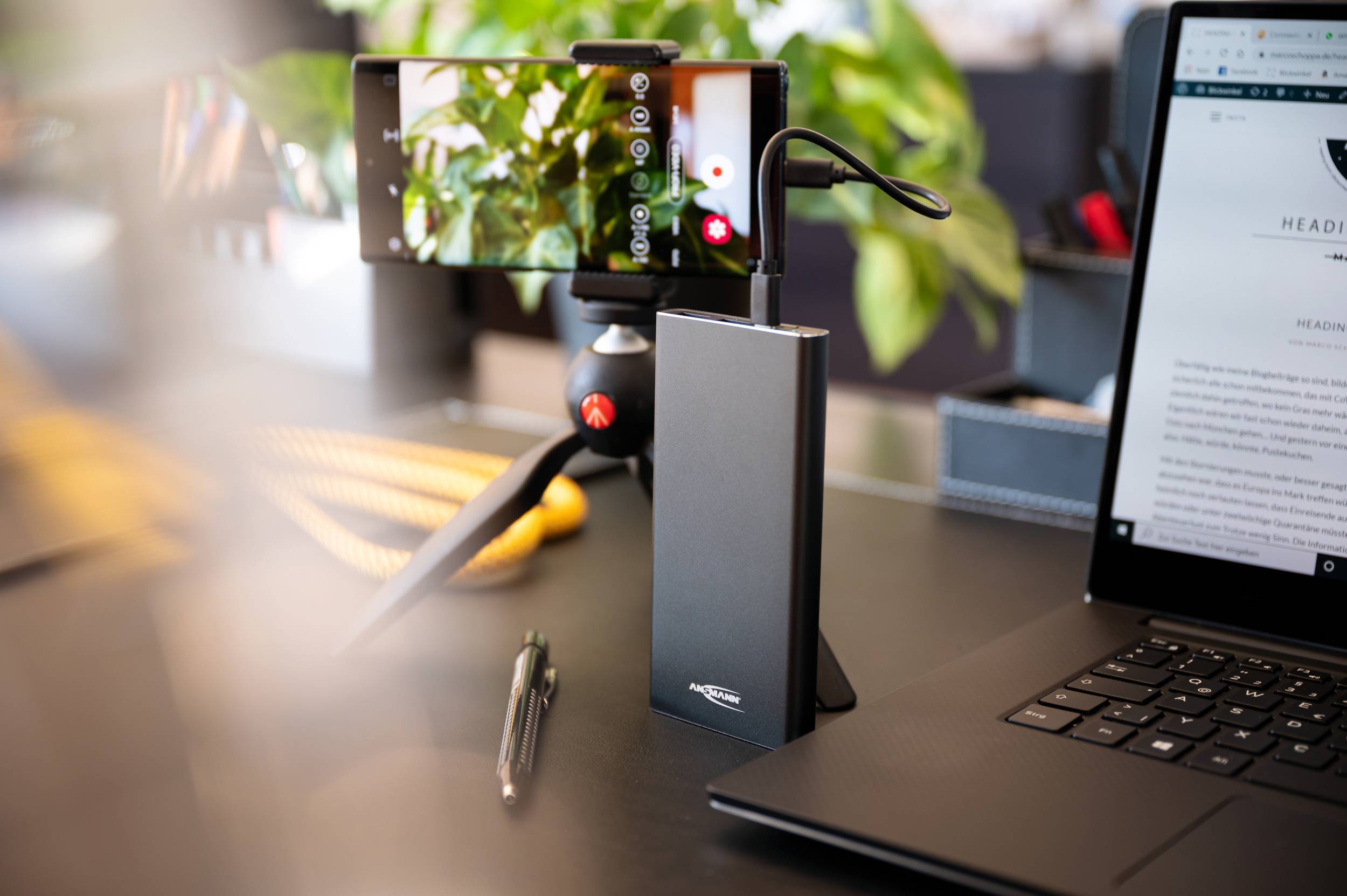 Ansmann 10Ah PD Power bank 10000 mAh Power Delivery LiPo Micro USB, USB C® Black Status display-6