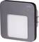 A square LED light with a dark frame.