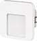 A square, white night light with rounded corners, suitable for wall sockets.