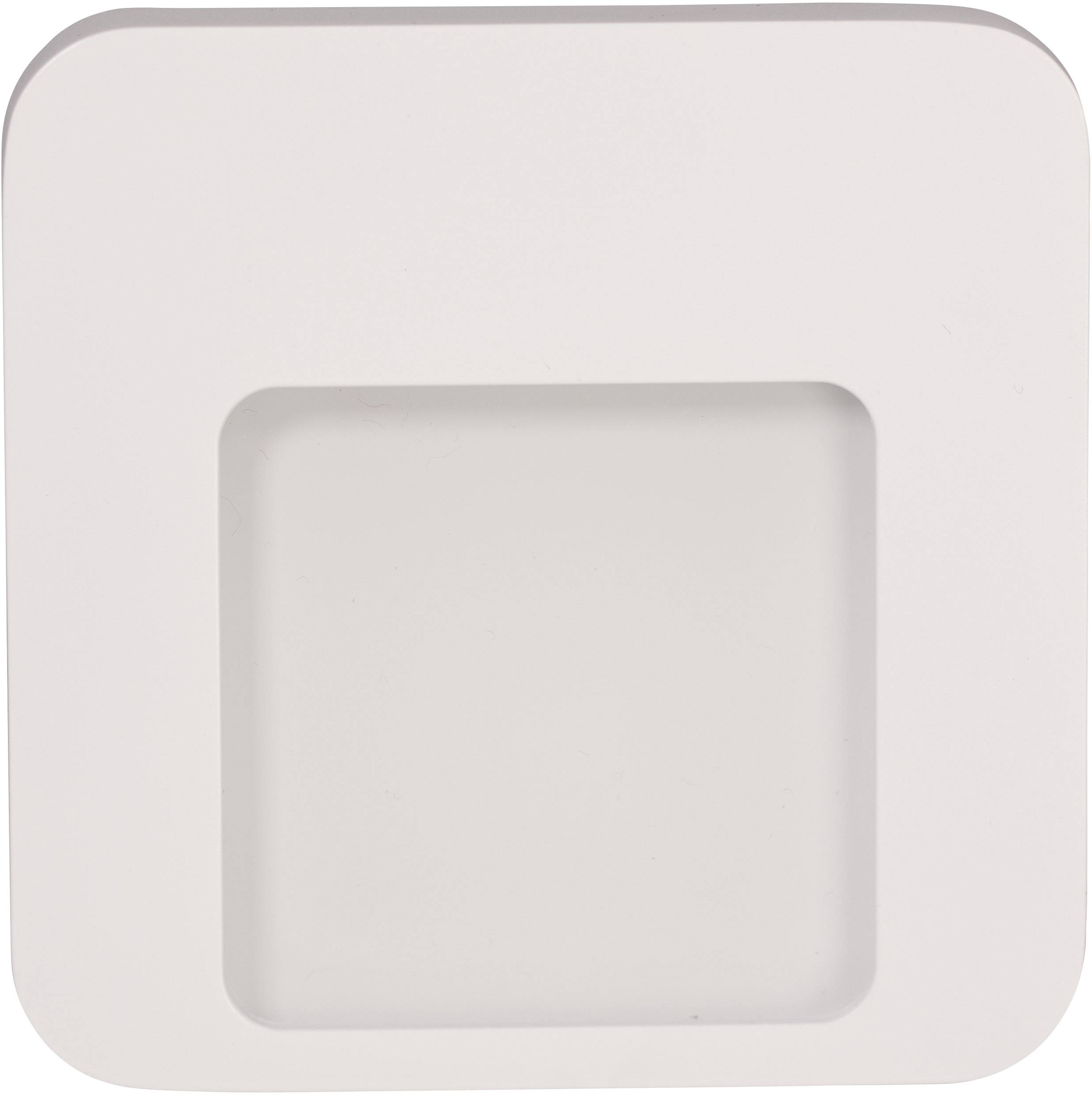 A simple, square object with rounded corners and a recessed centre. Colour: light grey.