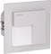 'Square wall light for interior lighting in modern design, silver metal cover, white light surface; suitable for decorative applications.'