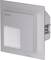 Silver LED wall-mounted recessed light with a square design. Suitable for subtle illumination of interior spaces.