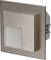 Wall-mounted LED stair tread light made of stainless steel with a square design and matt finish. Ideal for illuminating corridors.