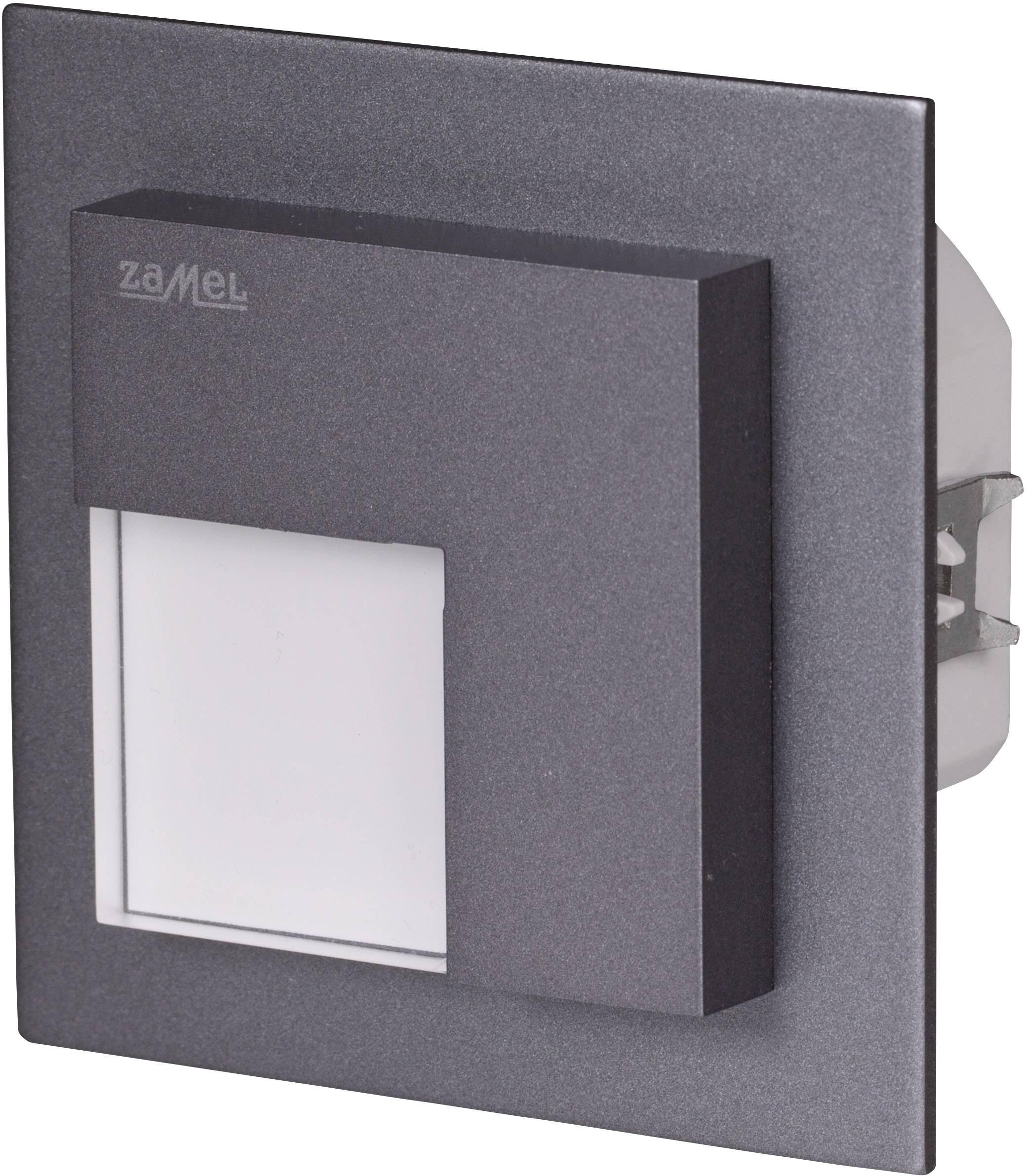 Black LED wall spotlight with rectangular design, suitable for modern interior lighting, displaying brand name "Zamel".