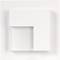 A white, rectangular LED wall light design with a square cut-out in the centre, emphasising modern architecture.