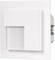 White, rectangular light switch on a wall, minimally designed, suitable for modern interior decor.