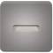 Square grey light switch with a rectangular toggle button in the centre.