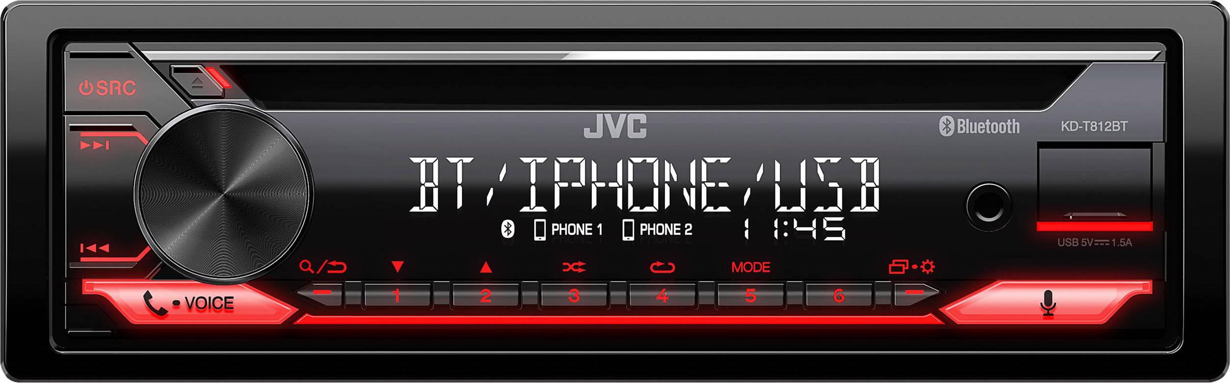 Nuevo Estéreo Bluetooth USB MP3 de CD JVC Spotify Iphone Alexa Ready KD-T812BT 