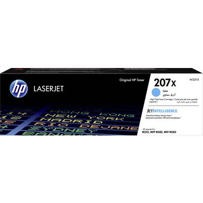 HP LaserJet Toner 207X in Cyan. Original High Yield Toner Cartridge for Models M255, MFP M282, MFP M283.