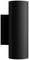 Black cylindrical wall lamp with a simple, modern design.