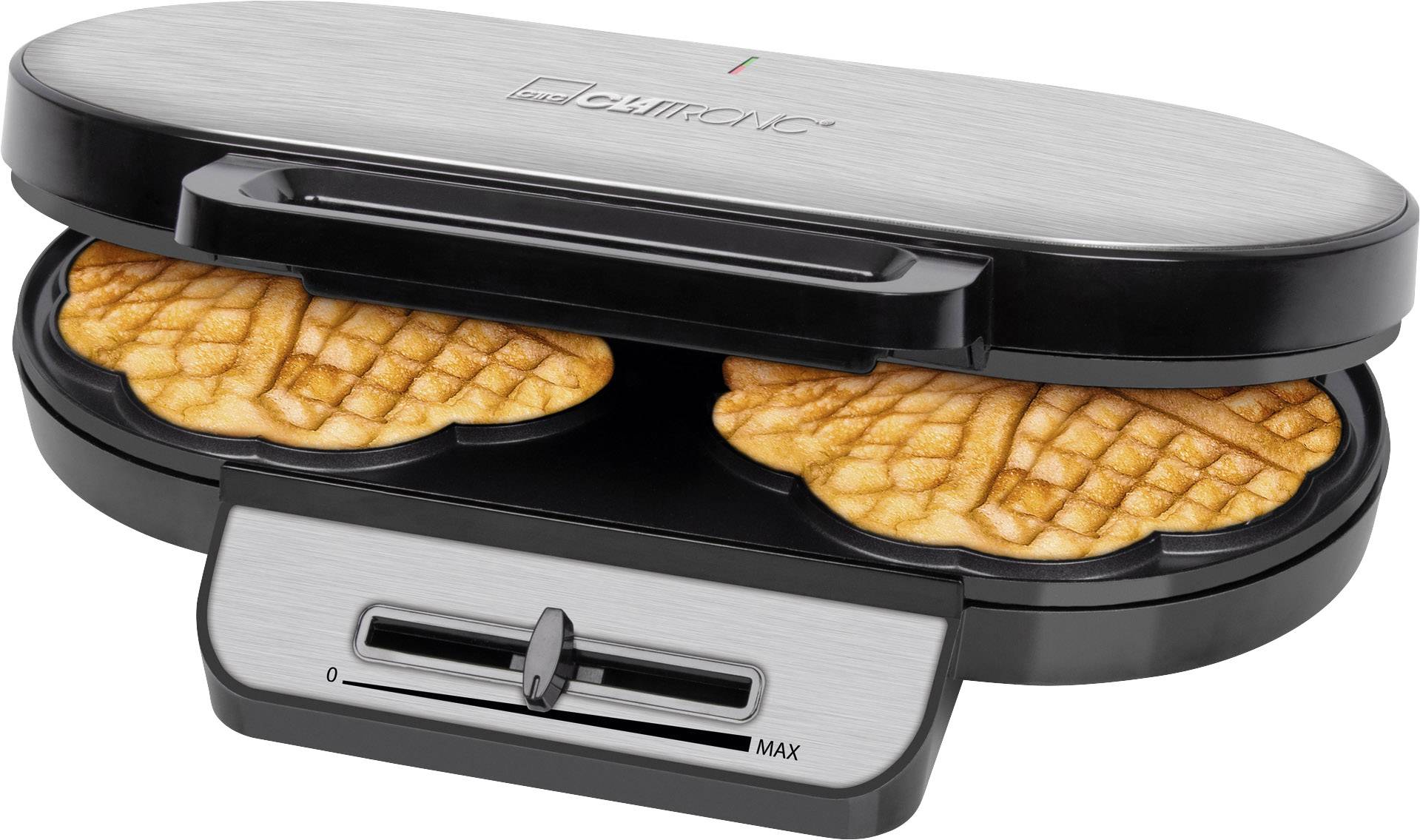 Image of Clatronic WA 3745 Twin waffle maker Inox finish, Black