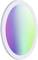Oval mirror with an iridescent rainbow surface.