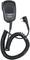 A black radio microphone with a coiled cable and plug. At the top it reads 'Alinco' and 'EMS-76'.
