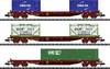 MiniTrix 15072 N Container carrying wagon-Set of SNCF