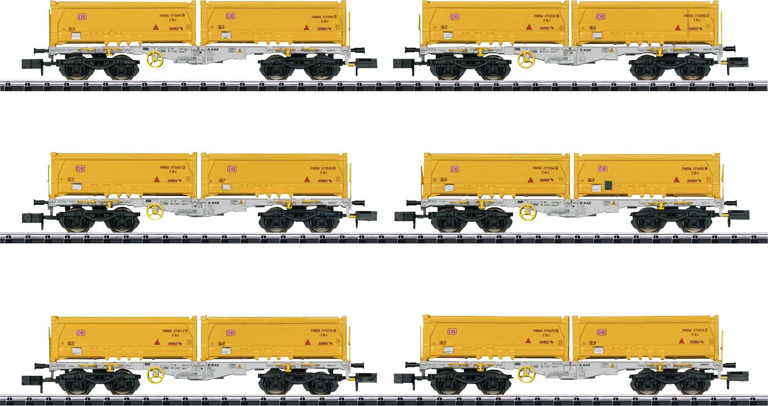 MiniTrix 15075 N Container carrying wagon-Set Decapacity train of AEE Sgmmns 190-0