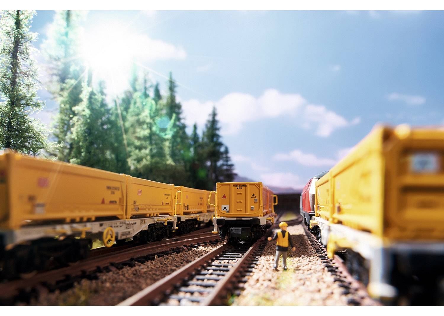 MiniTrix 15075 N Container carrying wagon-Set Decapacity train of AEE Sgmmns 190-1