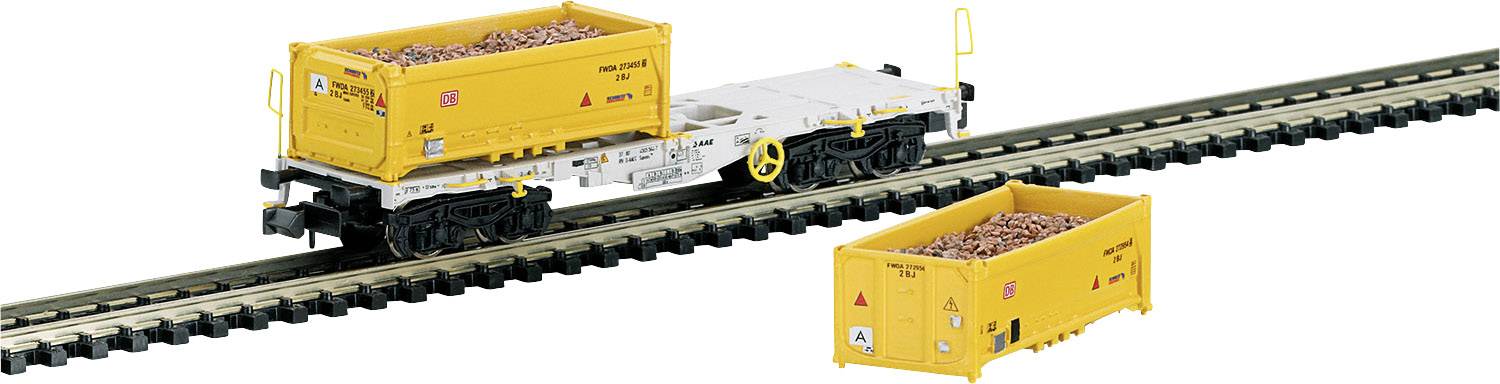 MiniTrix 15075 N Container carrying wagon-Set Decapacity train of AEE Sgmmns 190-2