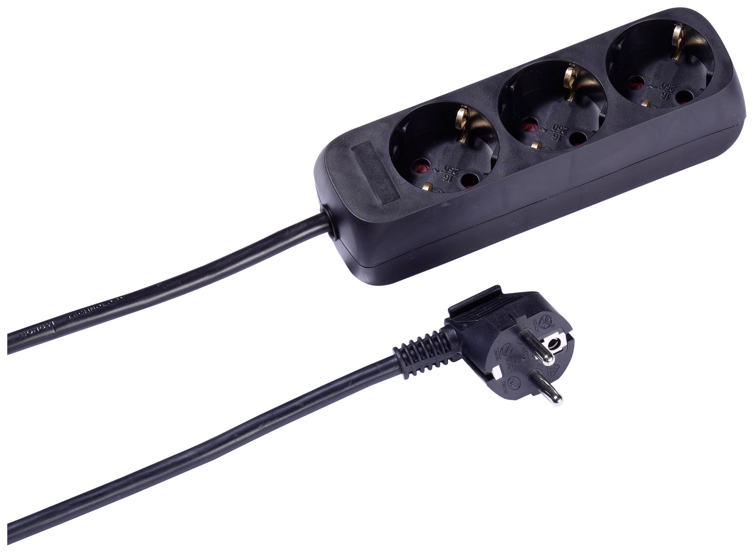 Image of Vivanco 61153 Power strip 3x Black PG connector 1 pc(s)