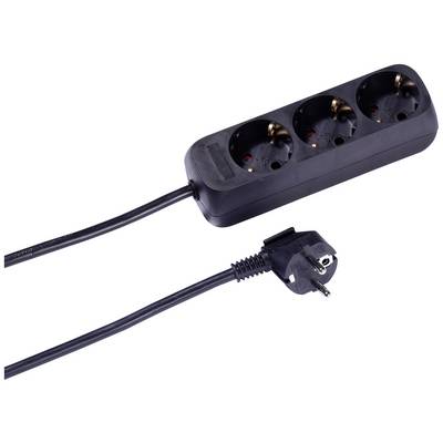 'Triple socket with cable and plug, ready to connect multiple electrical devices.'
