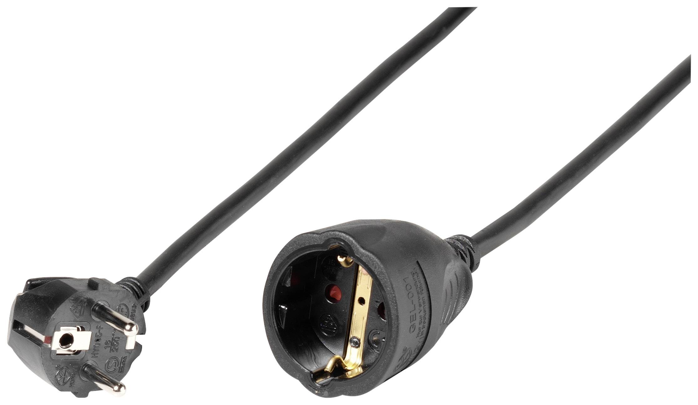 Image of Vivanco 61157 Current Cable extension 16 A Black 10.00 m H05VV-F 3G 1,5 mm²