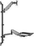 Digitus flexible standing/seat workplace for wall mounting, single monitor