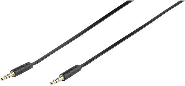 Vivanco 46130 Jack Audio/phono Cable [1x Jack plug 3.5 mm - 1x Jack plug 3.5 mm] 0.30 m Black ribbon