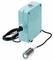 Electronic device with cable, cylindrical sensor, and blue housing unit. Device for measuring or detecting.