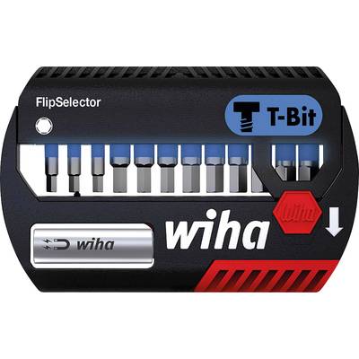 Wiha FlipSelector Set with multiple bits, compact and handy. Includes magnetic bit holder. Specifically designed for precise screwdriving tasks.