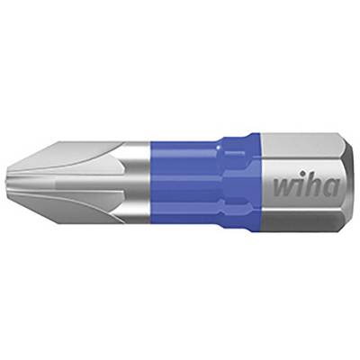 A screwdriver bit with blue casing and 'wiha' engraving, suitable for inserting and loosening screws.