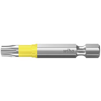 A silver-yellow screwdriver bit from the Wiha brand, suitable for Torx screws. Yellow on the left, silver on the right, with a star-shaped head.