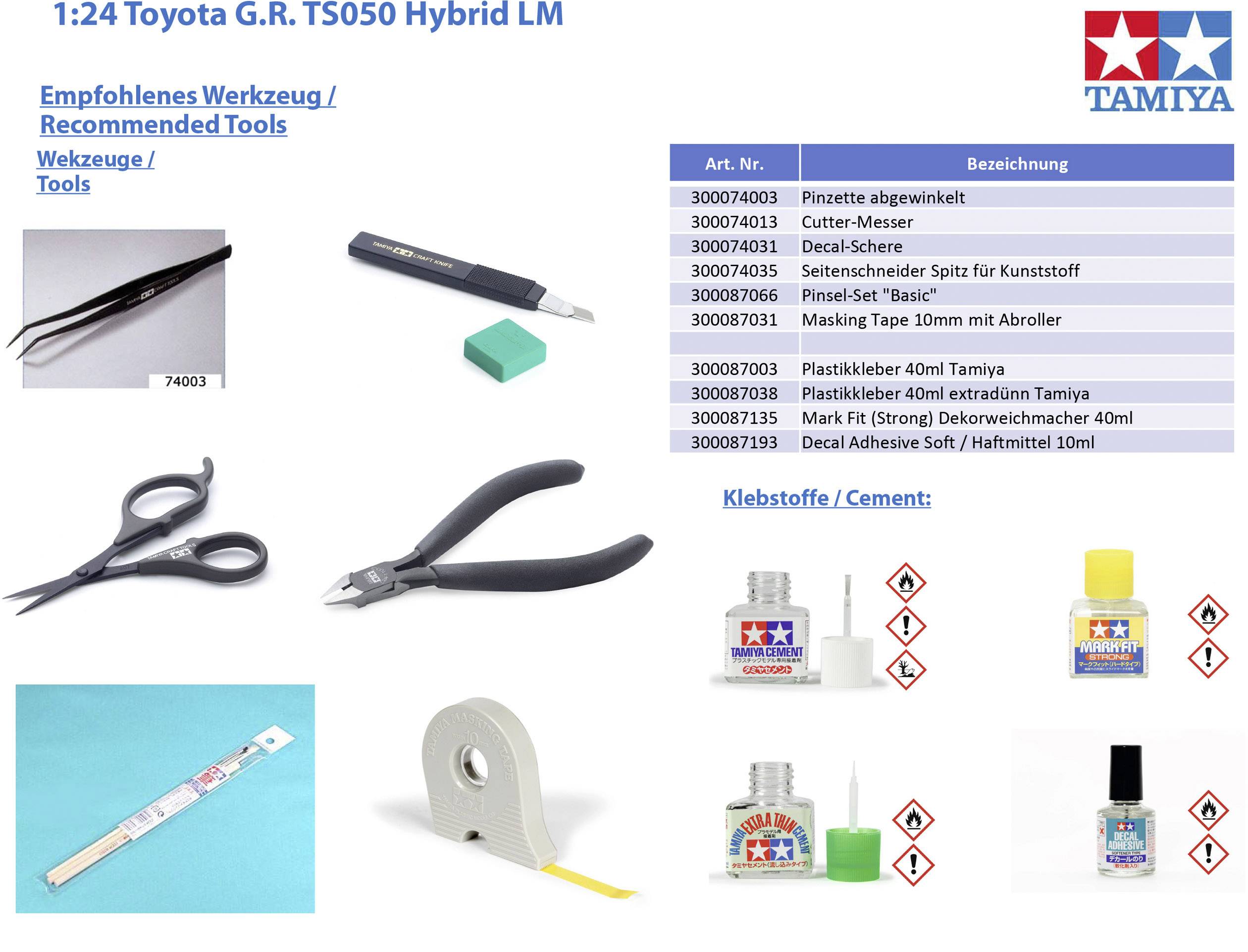 Tamiya 24349 Toyota G.R. TS050 Hybrid LM F103GT Model car assembly kit 1:24-9