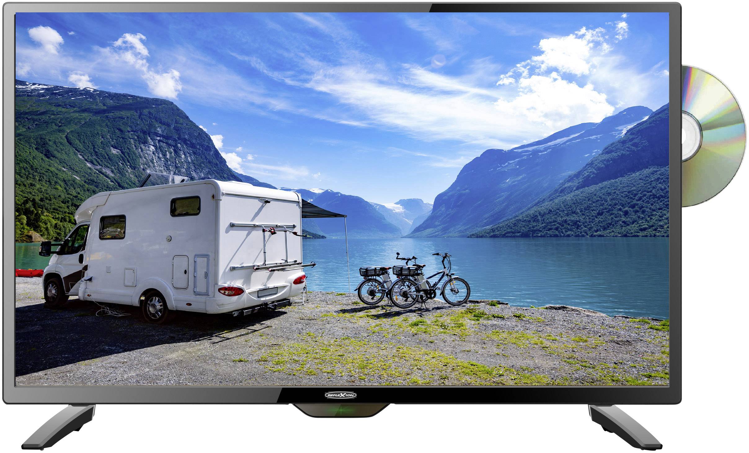 Reflexion LED TV 28 inch EEC A+ (A+++ - D) CI+, DVB-C, DVB-S2, DVB-T2 HD, PVR ready, DVD player Black (glossy)