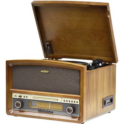 Image of Reflexion HIF1937 Retro audio system FM, CD, Tape, Turntable, USB, Natural wood casing, Recording mode, Incl. remote control 2 x 20 W Wood
