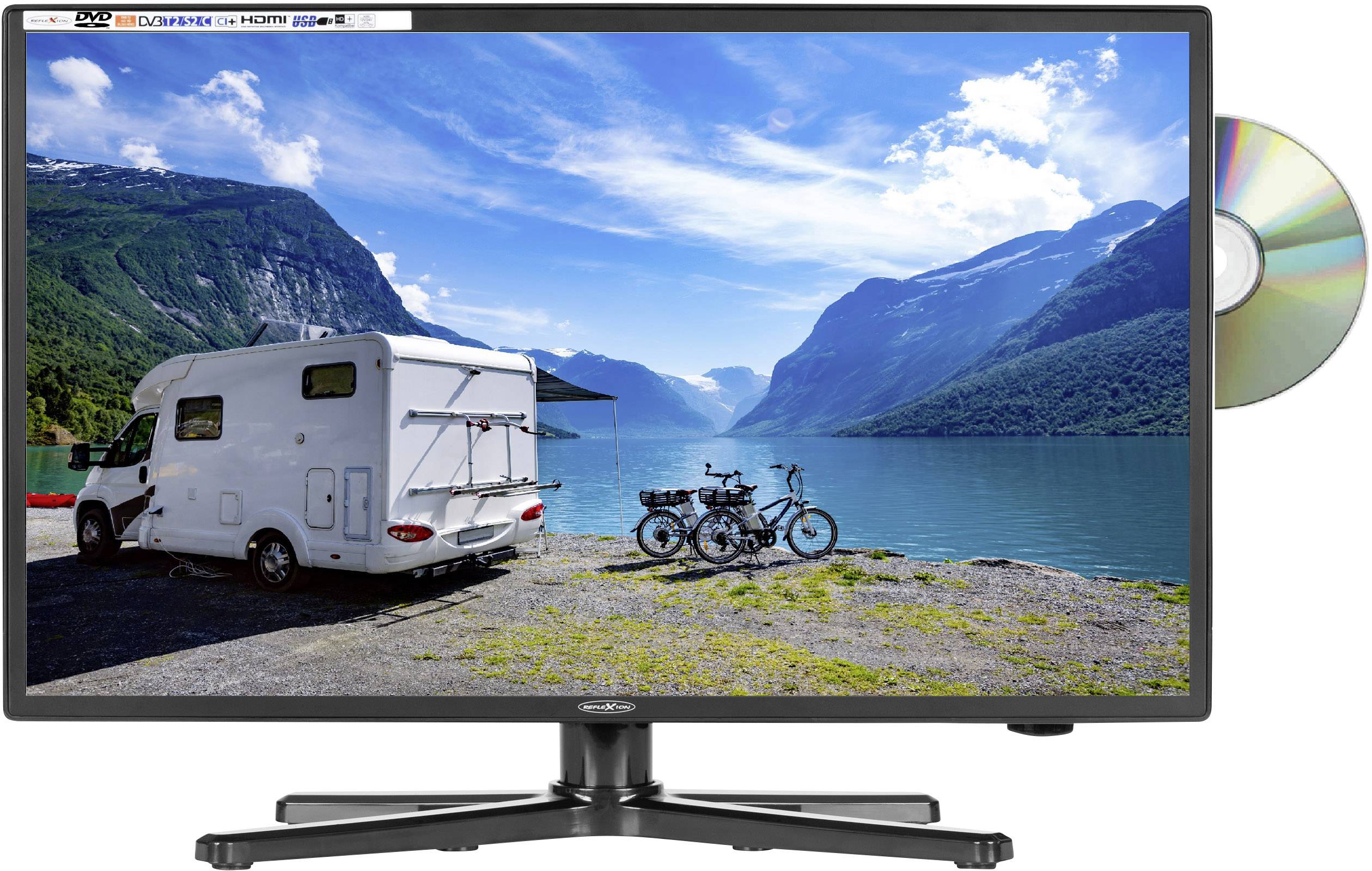 Reflexion LED TV 18.5 inch EEC A (A+++ - D) CI+, DVB-C, DVB-S2, DVB-T2 HD, PVR ready, DVD player Black (glossy)