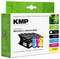 'KMP multipack ink cartridges for Brother LC-1280XLVALBPDR printers, includes black, cyan, magenta, and yellow, eco-friendly packaging.'