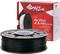 A black PLA filament spool, suitable for XYZprinting da Vinci Jr. and mini series, next to its matching packaging.