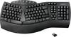Perixx PERIBOARD-612BDE Bluetooth® Keyboard German, QWERTZ Black Ergonomic, Gel wrist support mat, Multimedia buttons