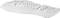 White ergonomic keyboard with a curved design for comfortable typing.
