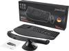 Perixx PERIDUO-605BDE Radio Keyboard and mouse set German, QWERTZ Black Ergonomic, Multimedia buttons, Gel wrist support mat