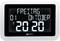 Digital clock shows 'Friday, 01 October, 20:20'. Large, easily readable text on a black background.