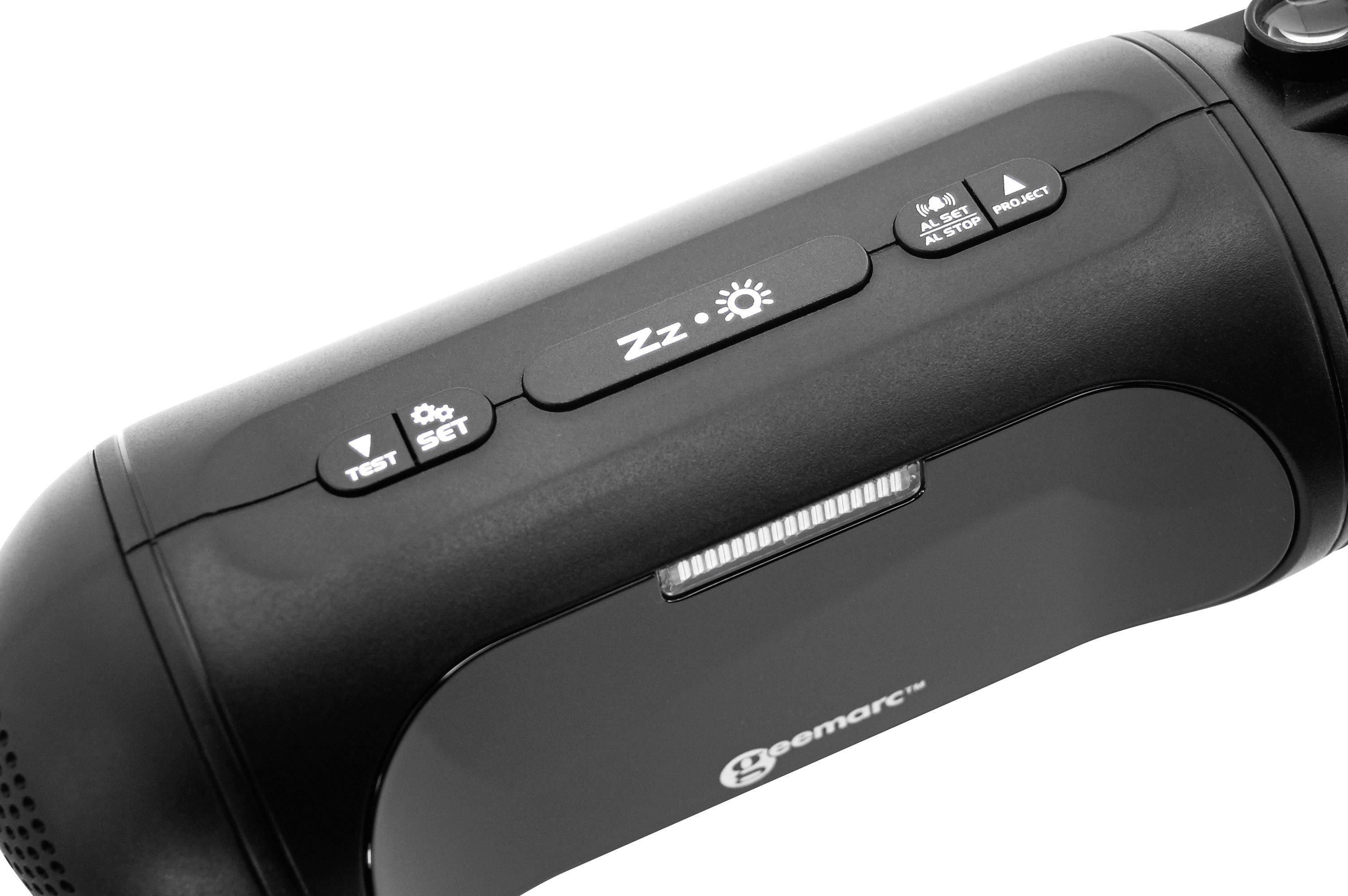 Device with buttons for Test, Set, Sleep Mode, Timer, and Projector. 'Bremac' logo is visible.